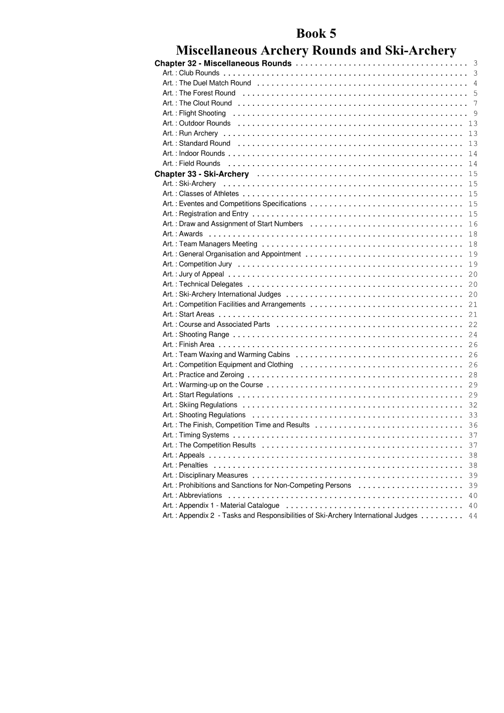 Book 5 Miscellaneous Archery Rounds and Ski-Archery Chapter 32 - Miscellaneous Rounds