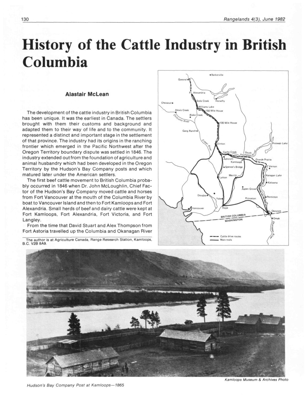 History of the Cattle Industry in British Columbia