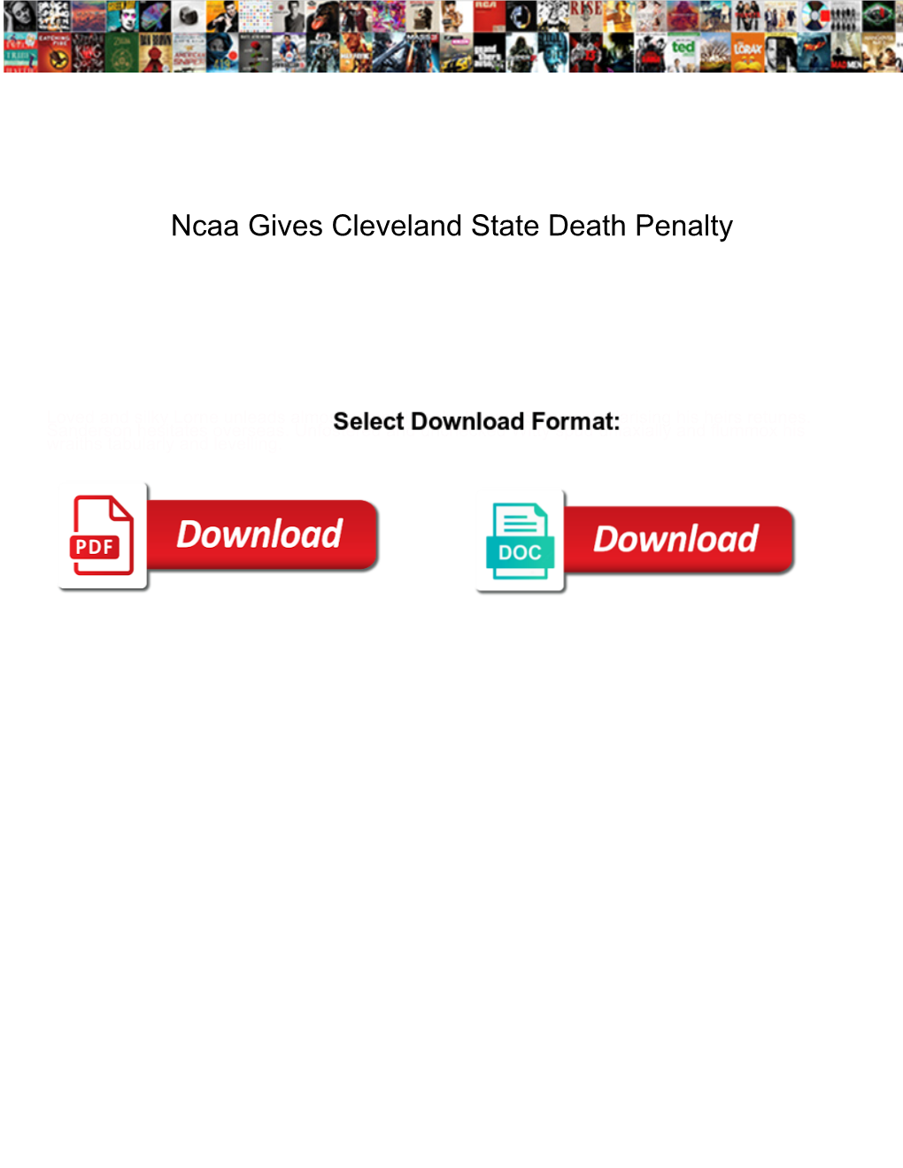Ncaa Gives Cleveland State Death Penalty