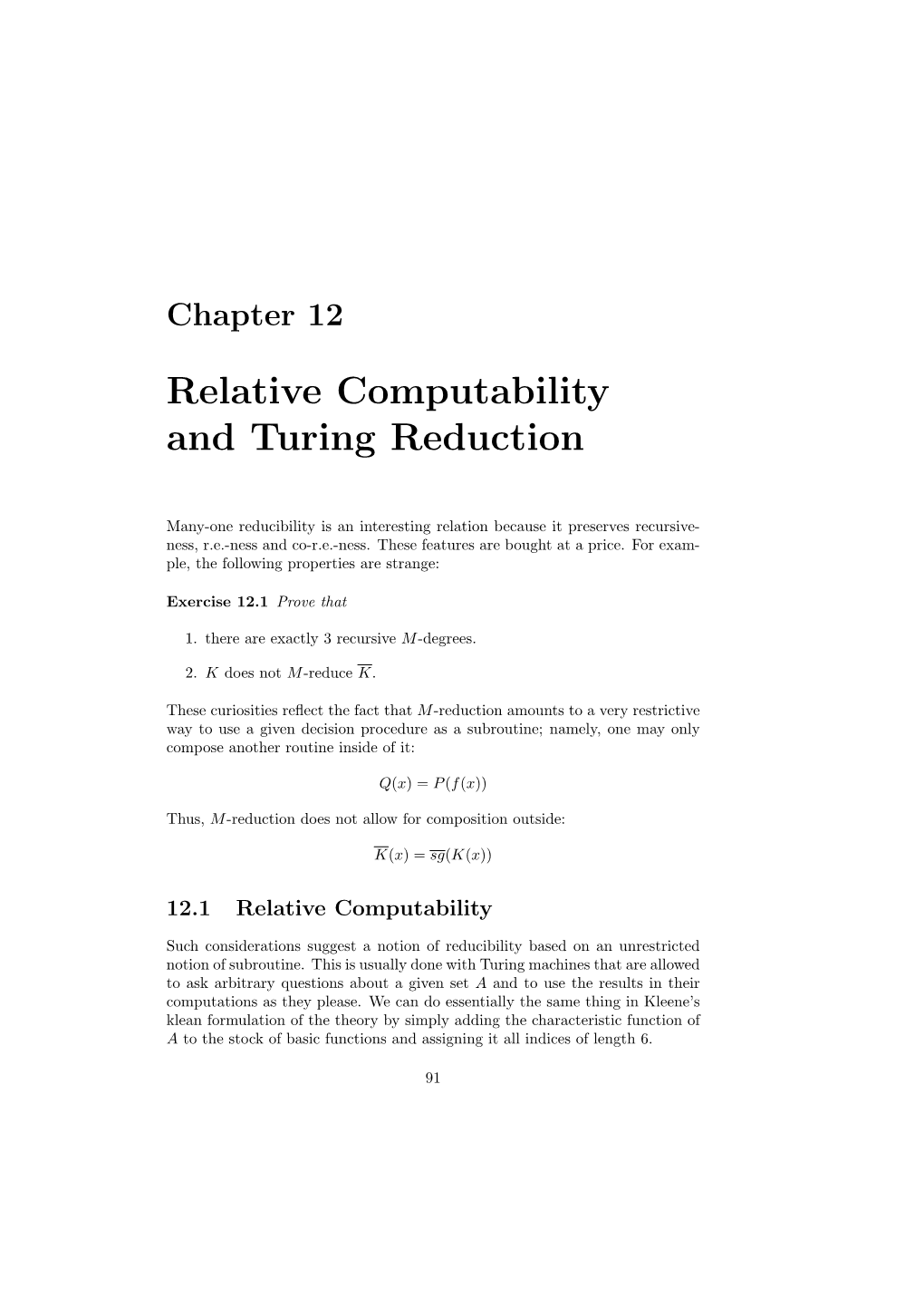 Relative Computability and Turing Reduction