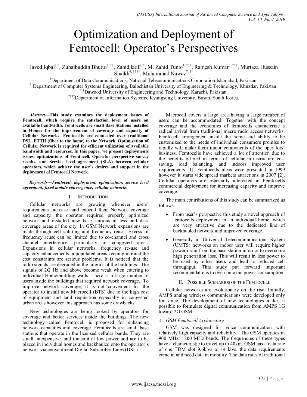 Optimization and Deployment of Femtocell: Operator‘S Perspectives