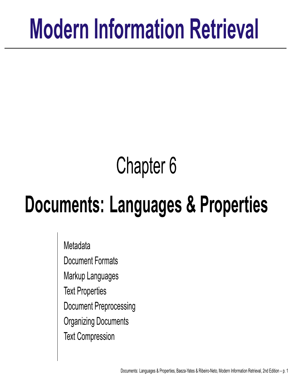 Languages and Properties