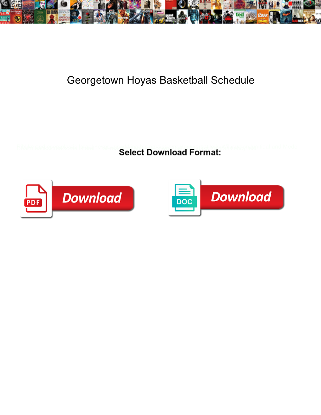 Georgetown Hoyas Basketball Schedule
