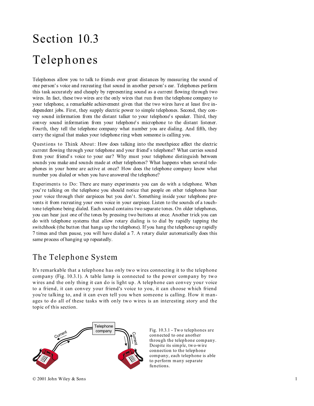 Section 10.3 Telephones