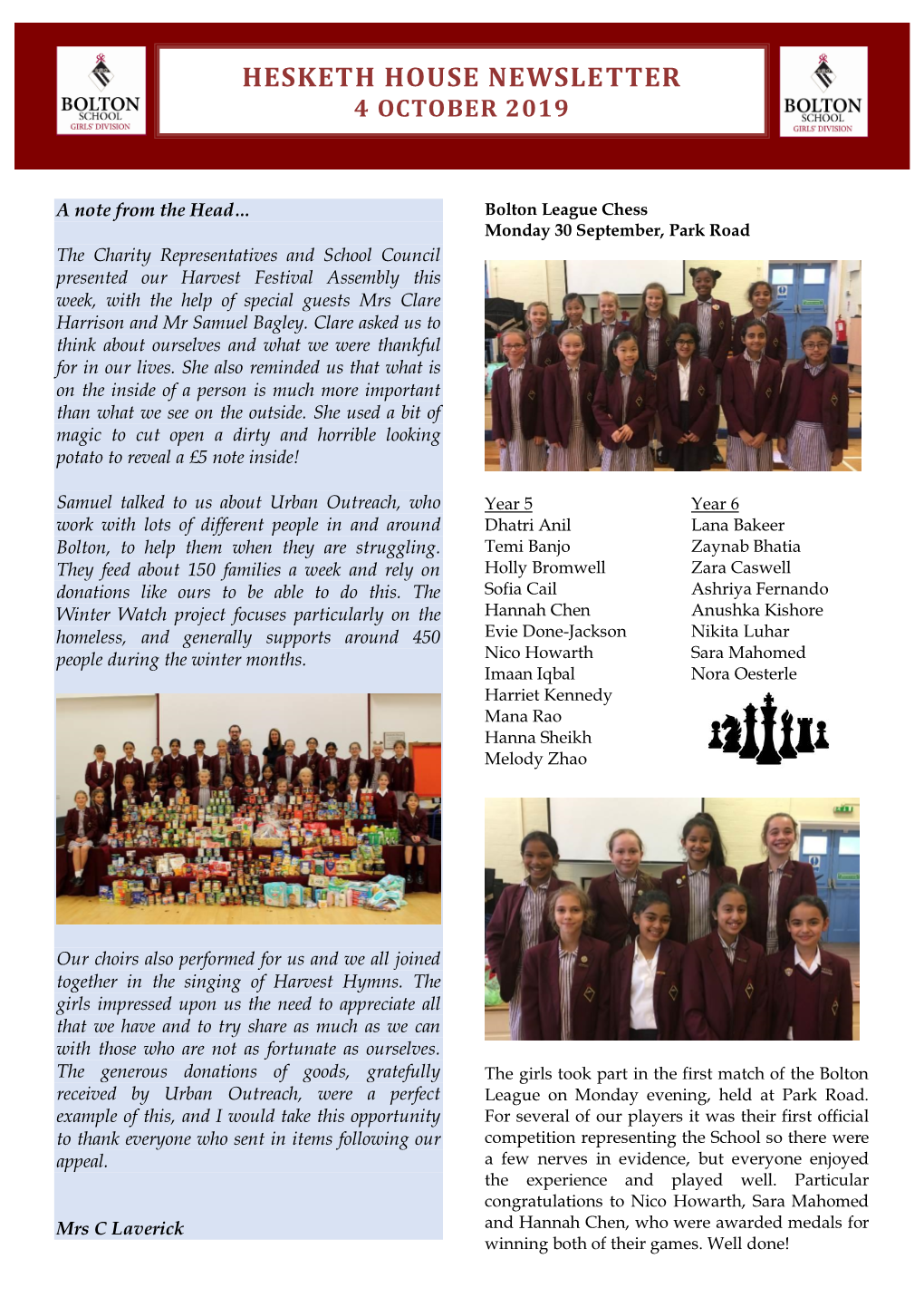 Hesketh House Newsletter 11 OCTOBER 2013