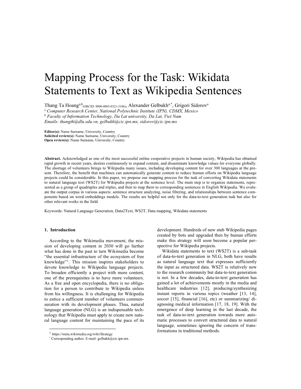 Wikidata Statements to Text As Wikipedia Sentences