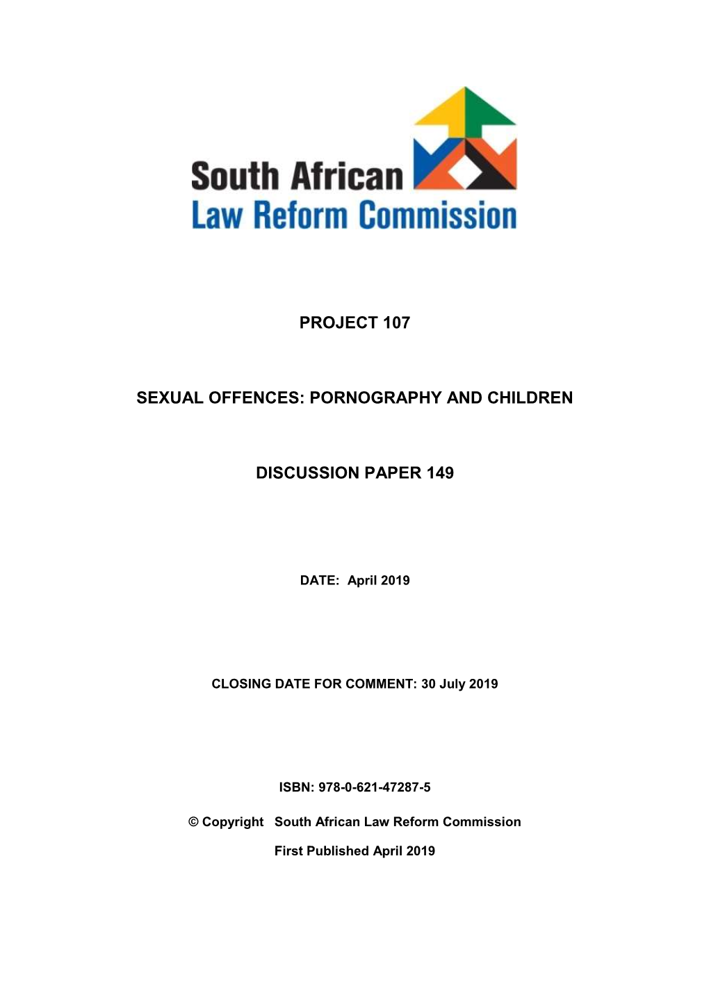 Project 107 – Sexual Offences: Pornography and Children