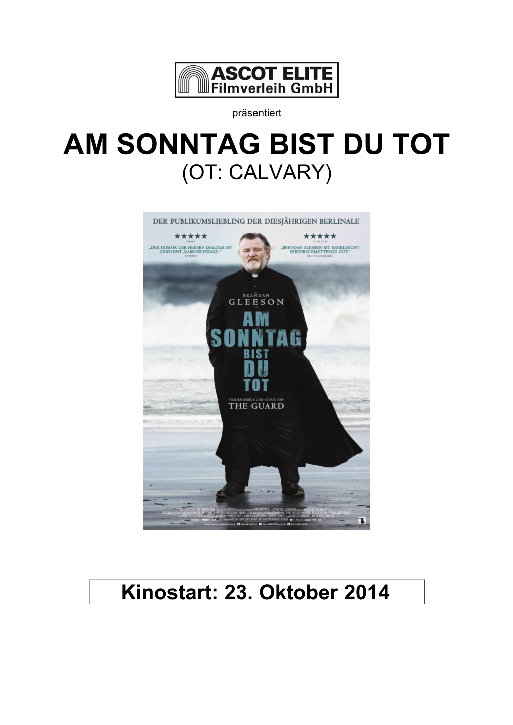 Am Sonntag Bist Du Tot (Ot: Calvary)