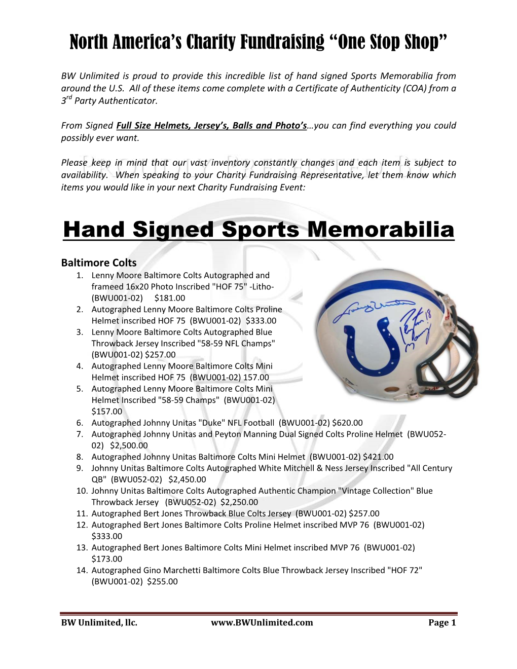 Hand Signed Sports Memorabilia from Around the U.S