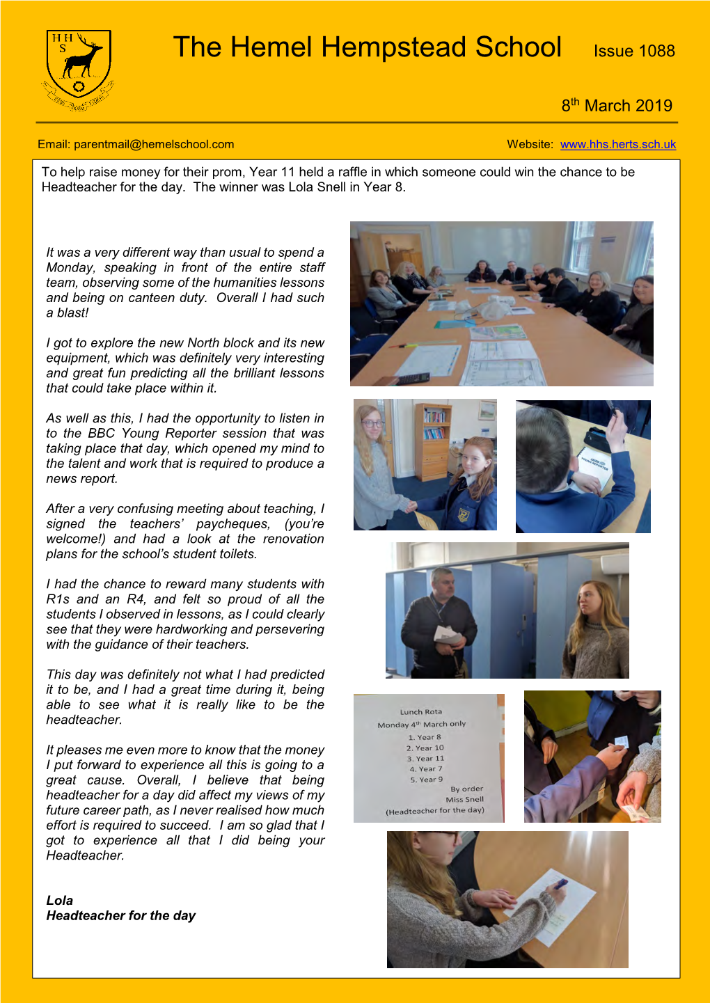 The Hemel Hempstead School Issue 1088