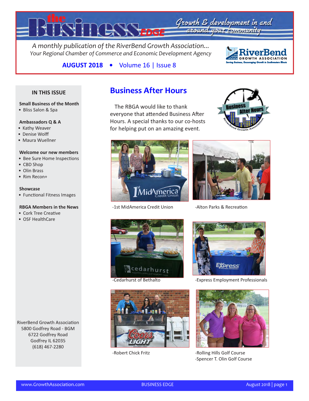 AUGUST 2018 • Volume 16 | Issue 8 Serving Business, Encouraging Growth in Southwestern Illinois