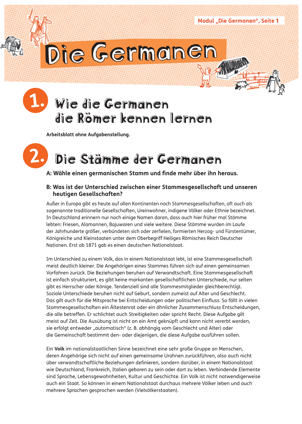 Die Germanen“, Seite 1 Die Germanen