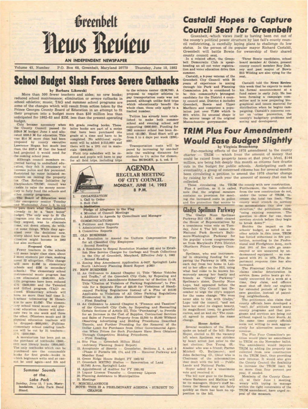 10 June 1982 Greenbelt News Review