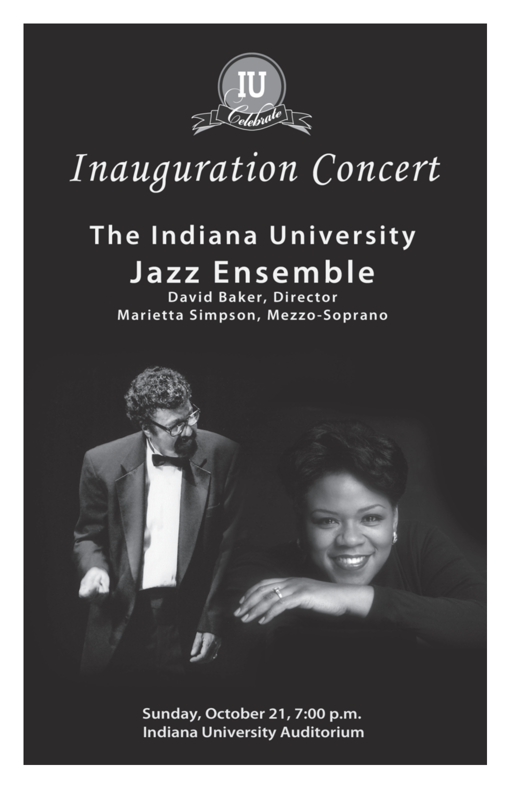 Jazz Ensemble David Baker, Director Marietta Simpson, Guest Vocal Soloist ______