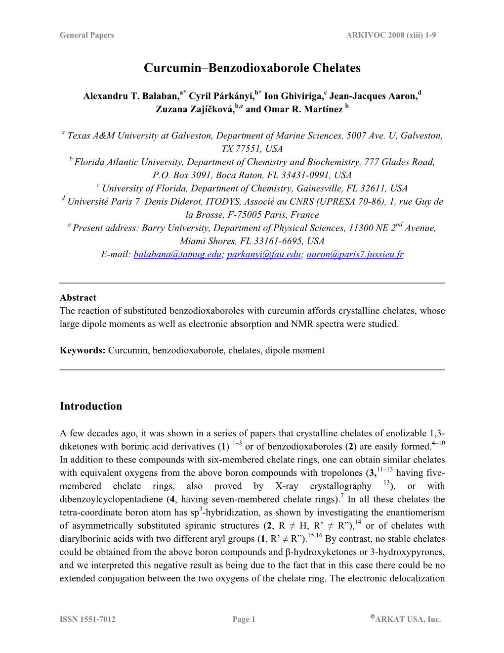 Curcumin–Benzodioxaborole Chelates