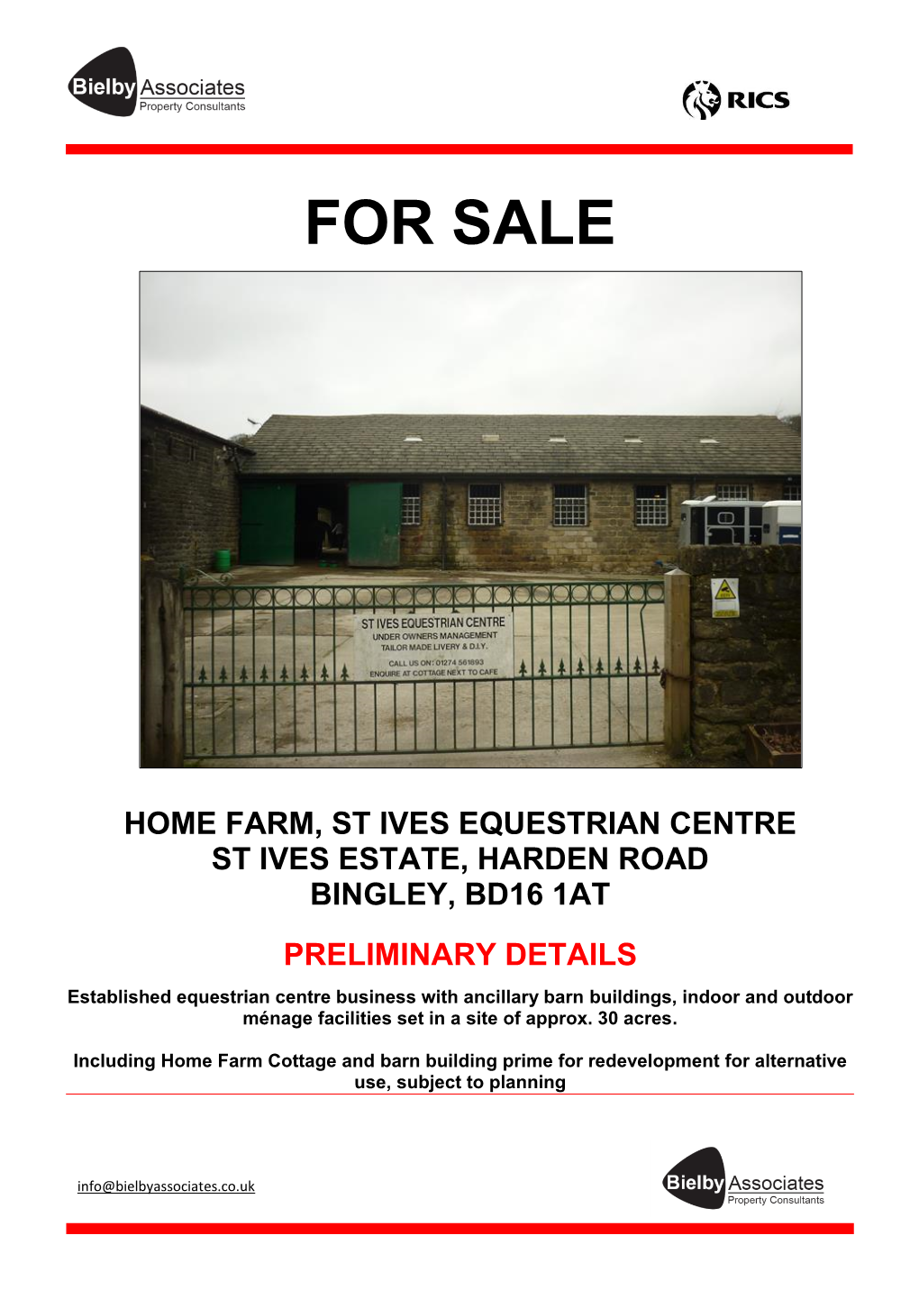 Home Farm, St Ives Equestrian Centre St Ives Estate, Harden Road Bingley, Bd16 1At