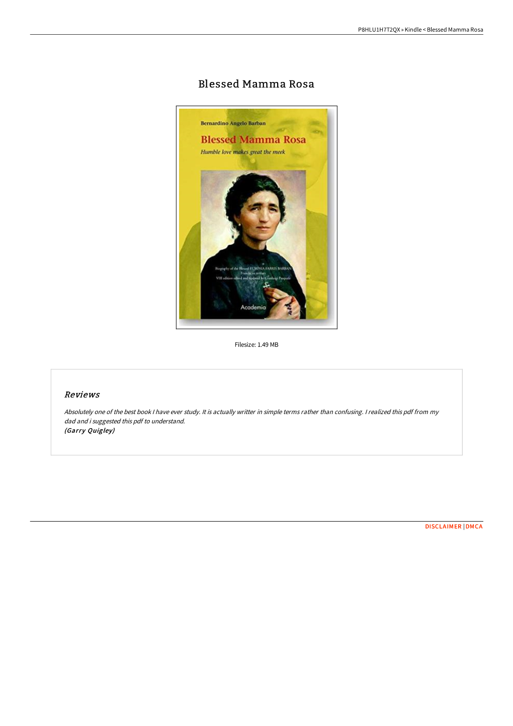 Get Ebook « Blessed Mamma Rosa