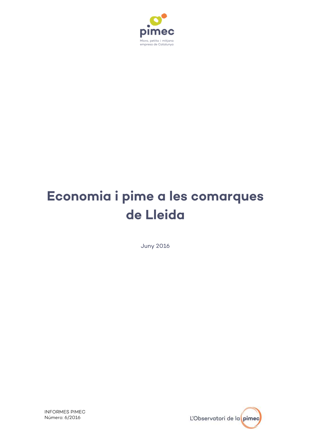 Economia I Pime a Les Comarques De Lleida