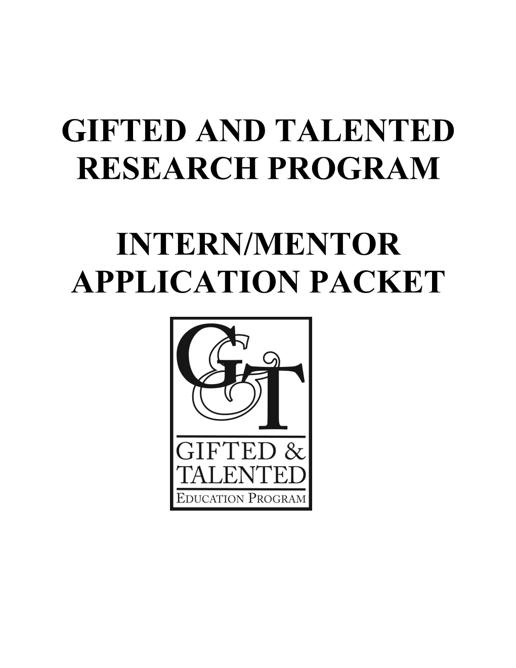 Gifted and Talented Research Program