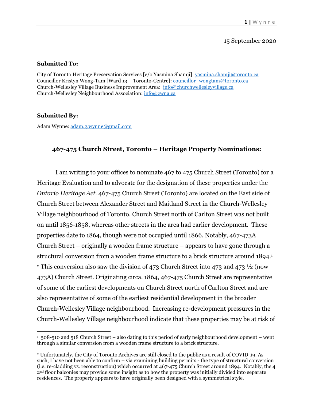 467-475 Church Street, Toronto – Heritage Property Nominations