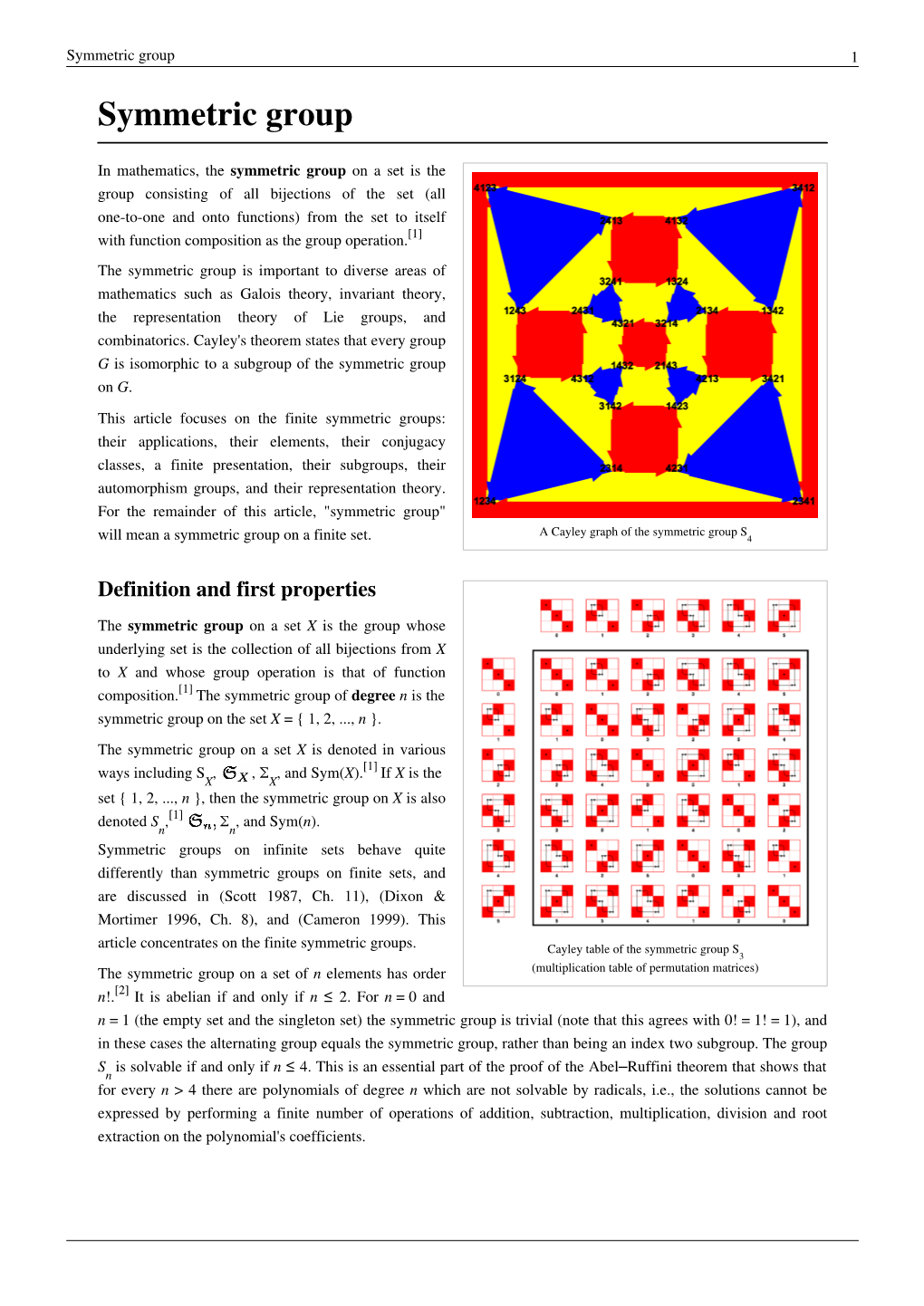 Symmetric Group 1 Symmetric Group