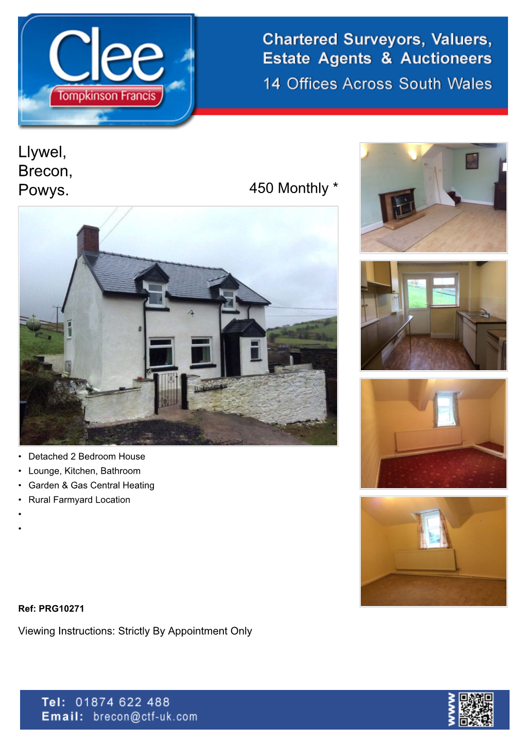 Llywel, Brecon, Powys. 450 Monthly *