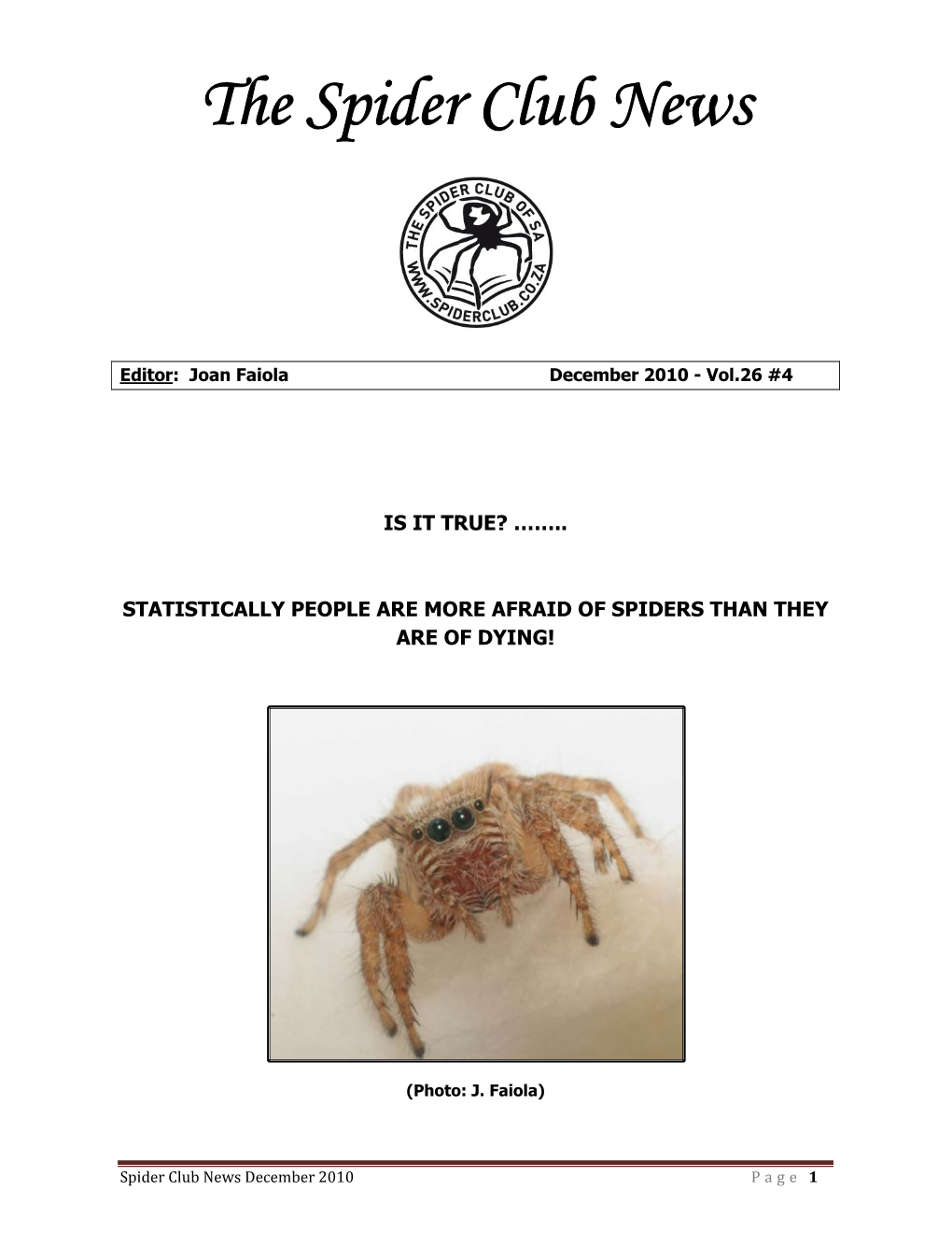 The Spider Club News