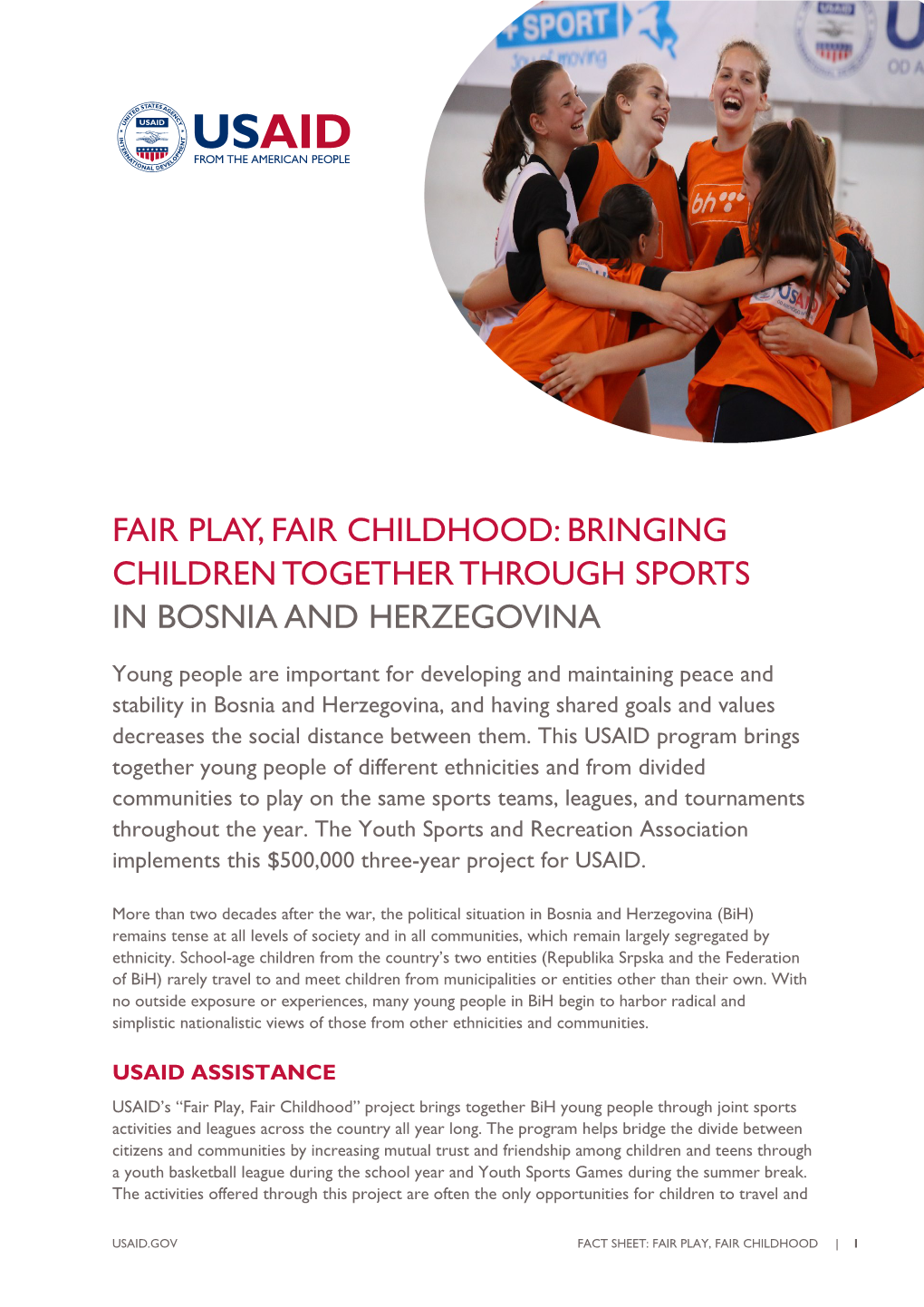 Fair Play, Fair Childhood: Bringing Children Together Through Sports in Bosnia and Herzegovina