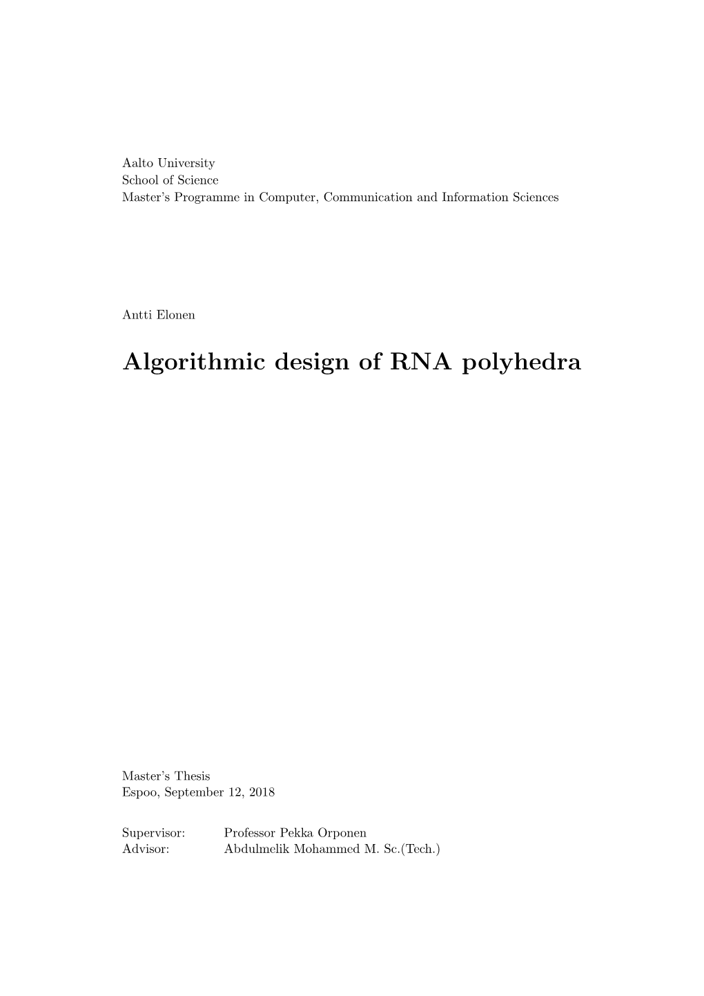 Algorithmic Design of RNA Polyhedra