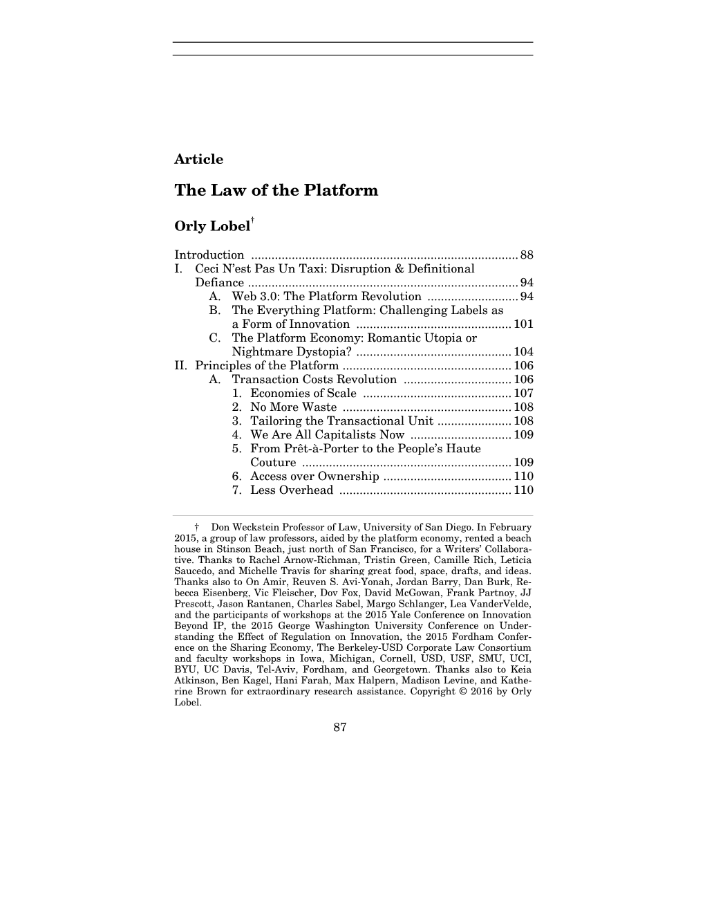 Article the Law of the Platform