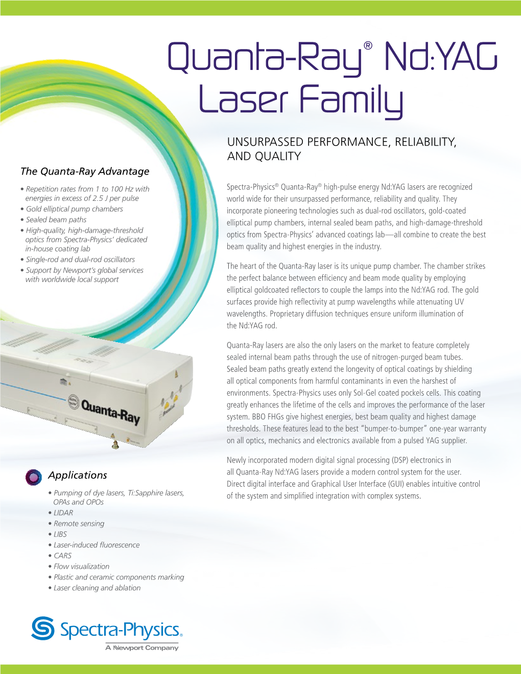 Quanta-Ray® Nd:YAG Laser Family