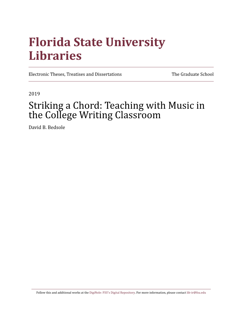 Teaching with Music in the College Writing Classroom