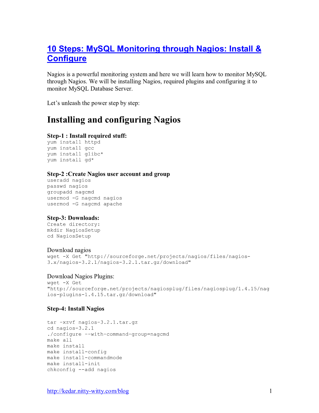 10 Steps: Mysql Monitoring Through Nagios: Install & Configure