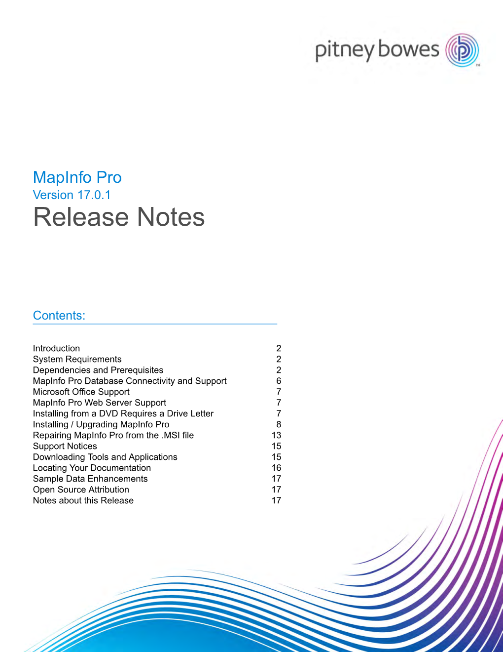 Mapinfo Pro V17.0.1 Release Notes