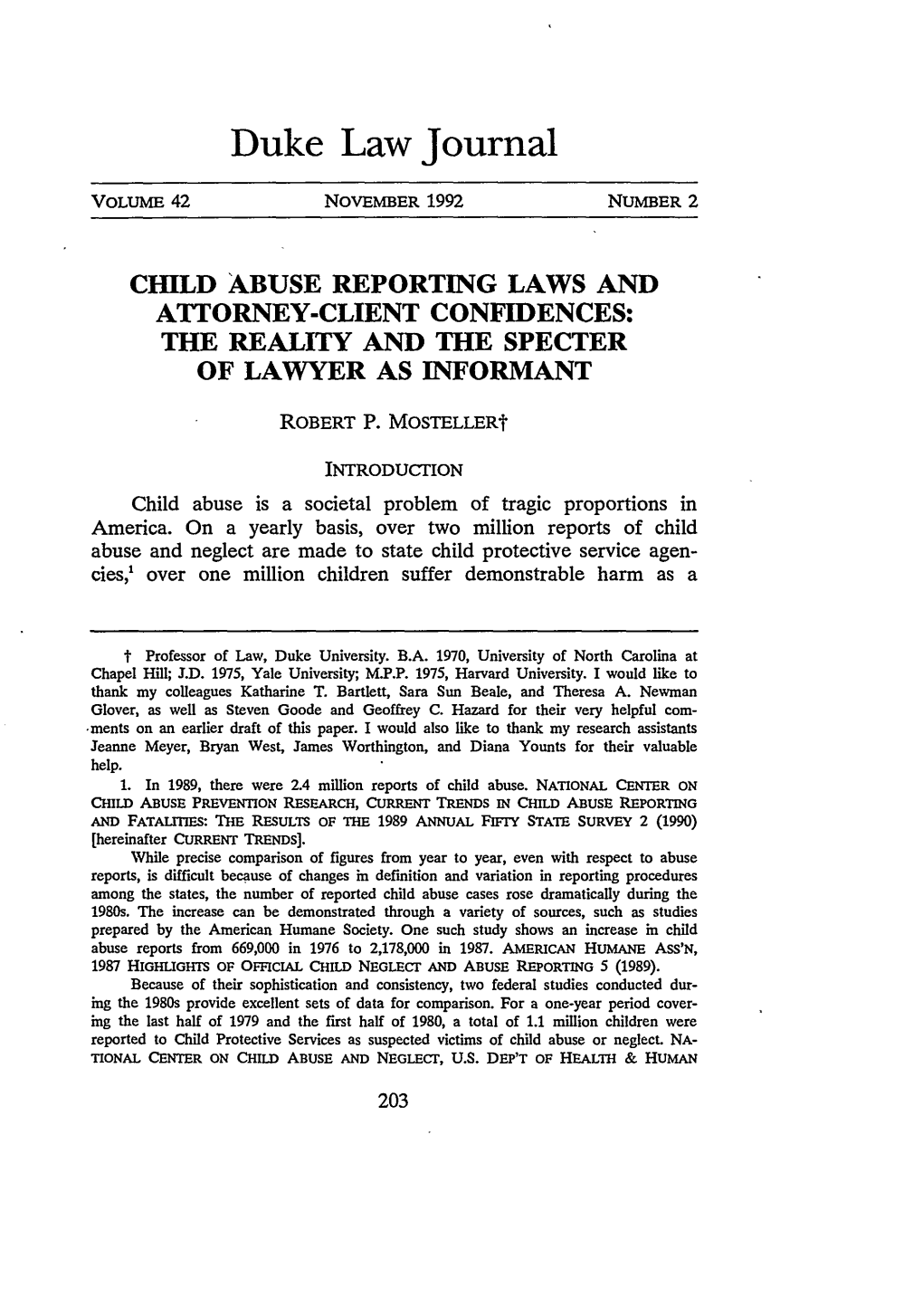 Child Abuse Reporting Laws and Attorney-Client Confidences: the Reality and the Specter of Lawyer As Informant