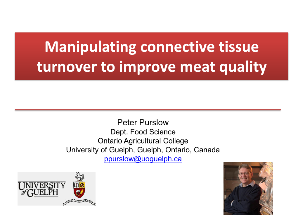 Manipulating Connective Tissue Turnover to Improve Meat Quality