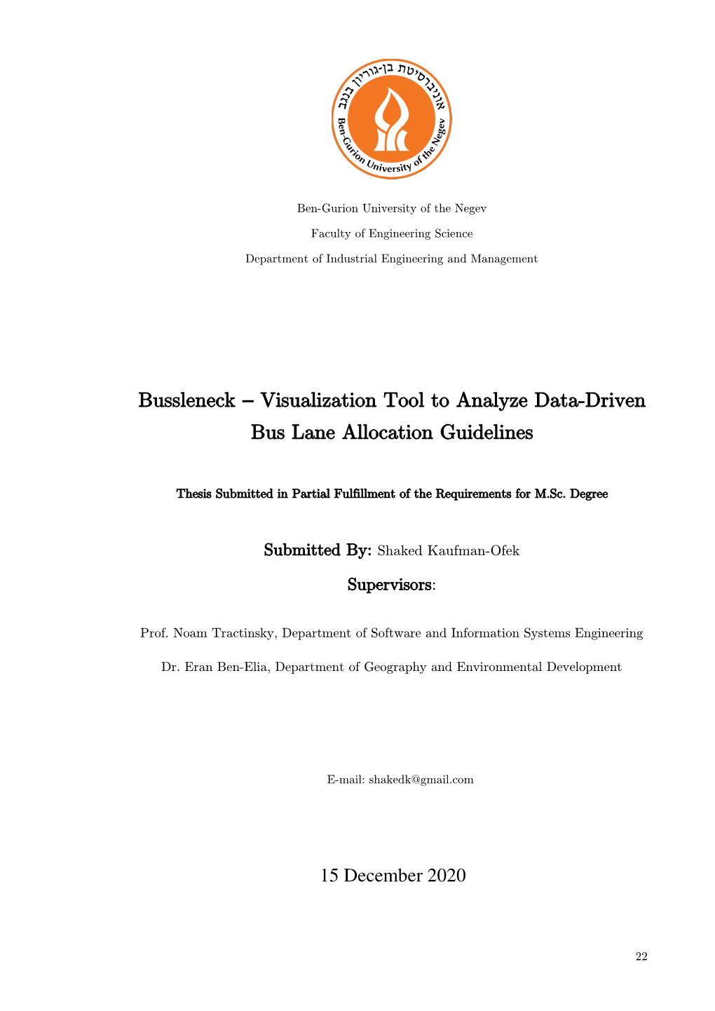 Visualization Tool to Analyze Data-Driven Bus Lane Allocation Guidelines