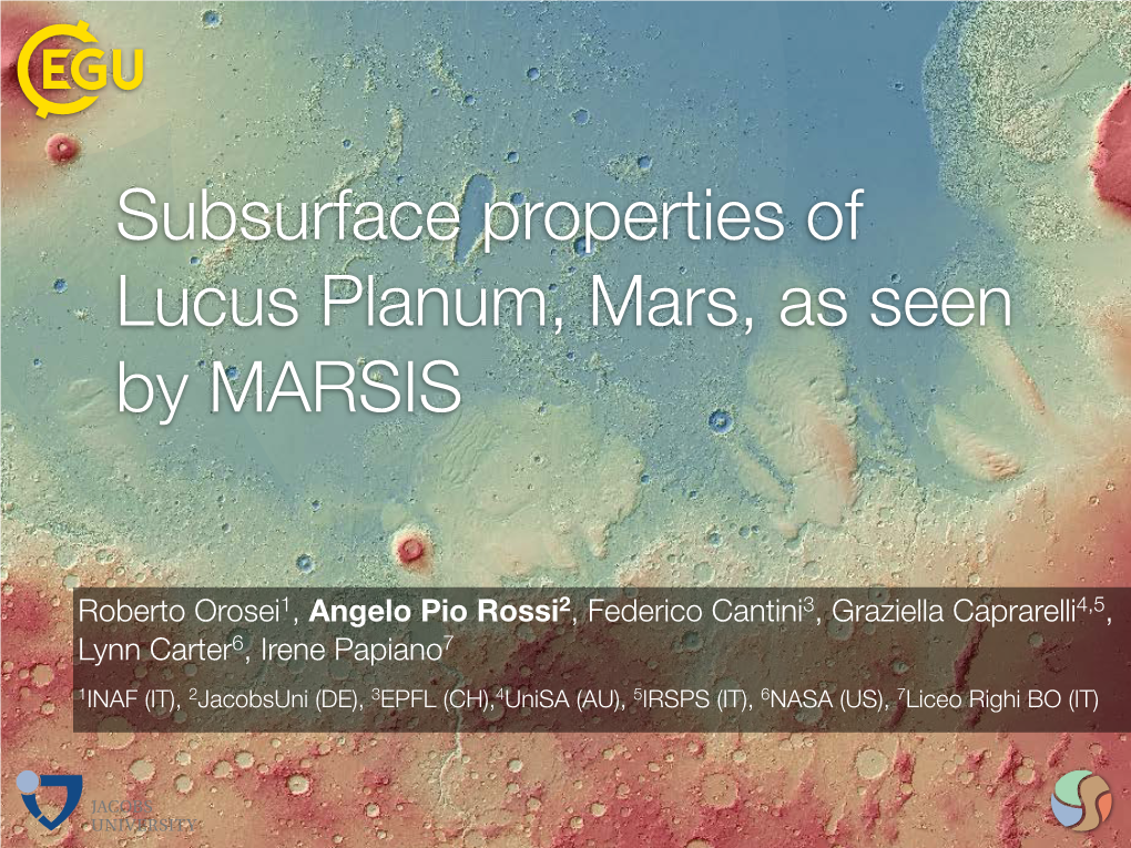 Subsurface Properties of Lucus Planum, Mars, As Seen by MARSIS