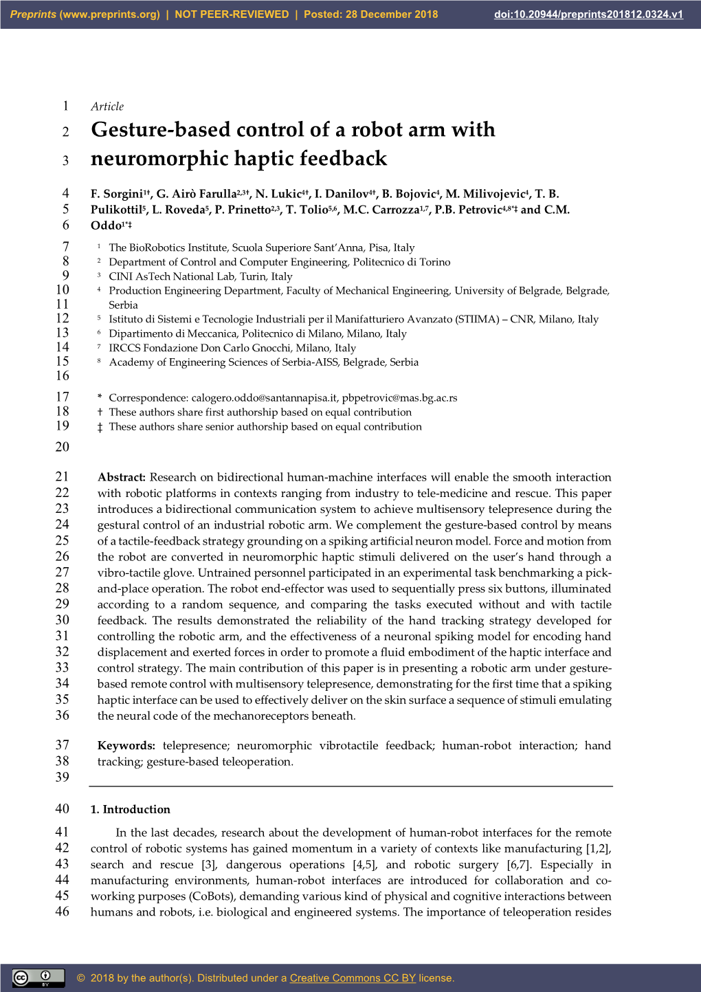 Gesture-Based Control of a Robot Arm with Neuromorphic Haptic Feedback