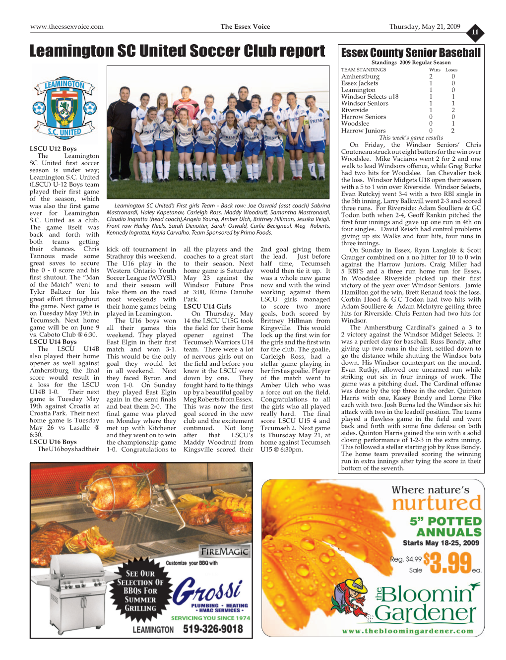 Leamington SC United Soccer Club Report