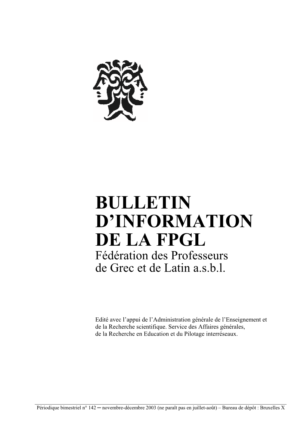 Bulletin D'information De La Fpgl