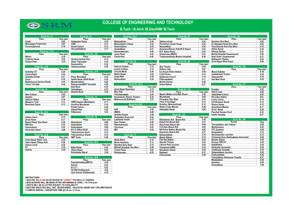 COLLEGE of ENGINEERING and TECHNOLOGY B.Tech / B.Arch /B.Des/IHM/ M.Tech