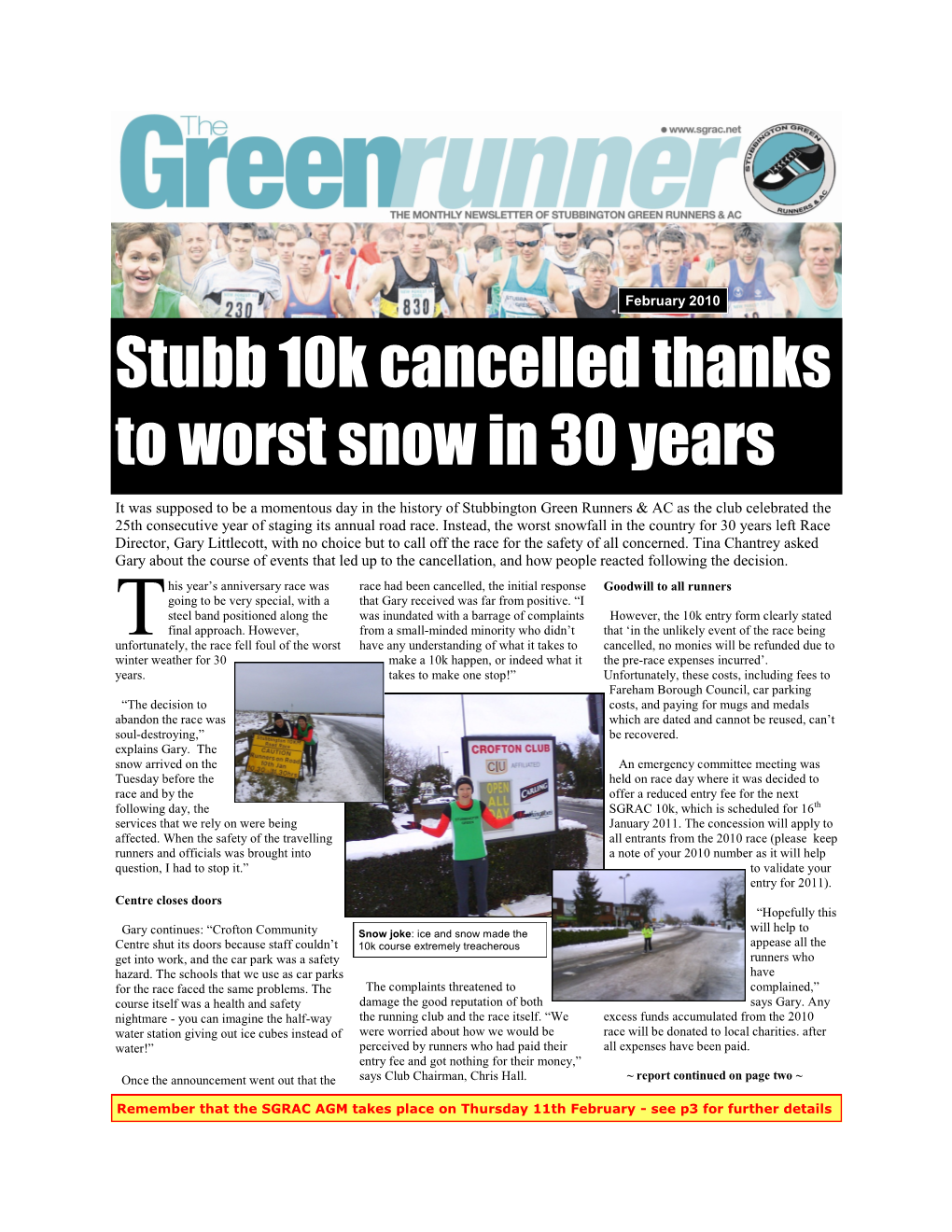 Stubb 10K Cancelled Thanks to Worst Snow in 30 Years