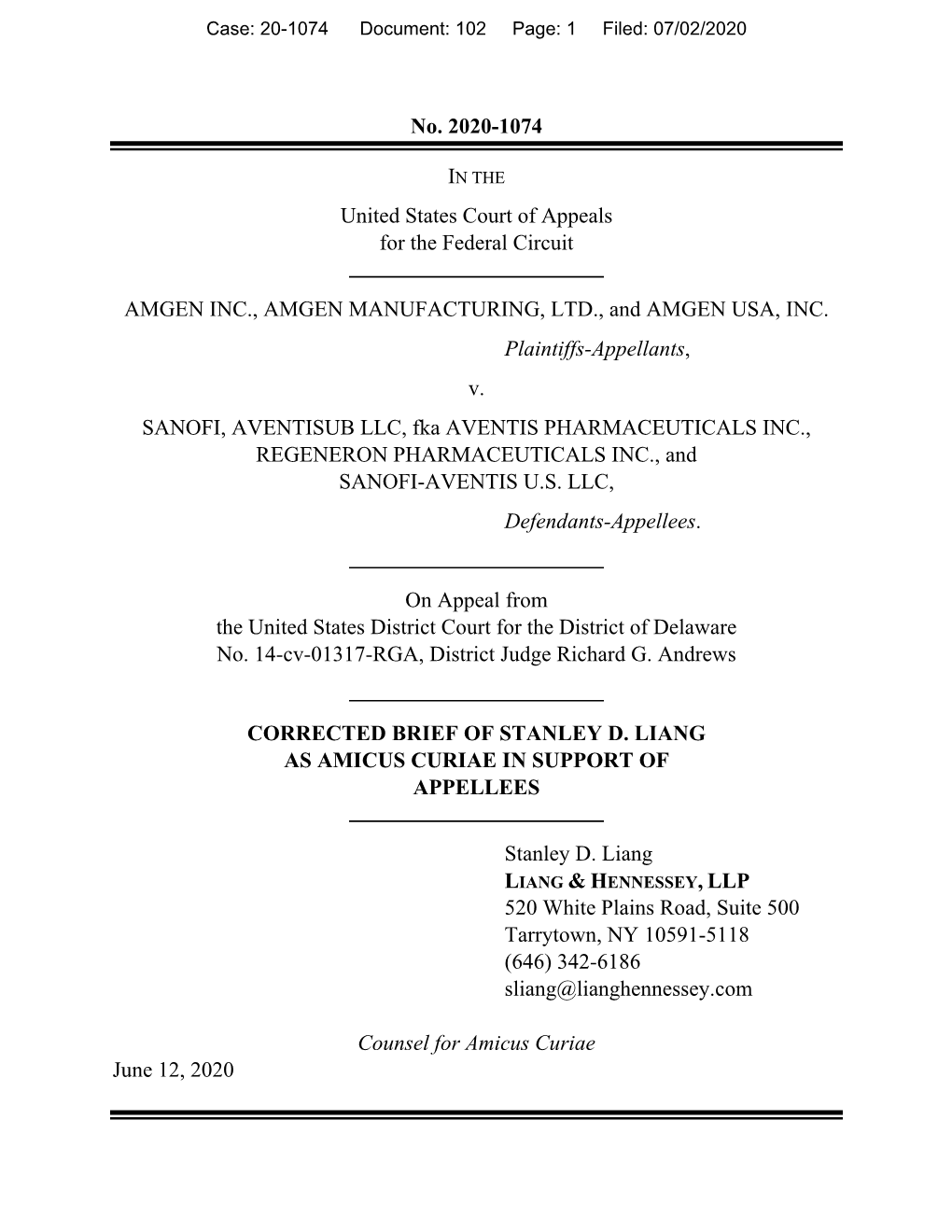 No. 2020-1074 United States Court of Appeals for the Federal