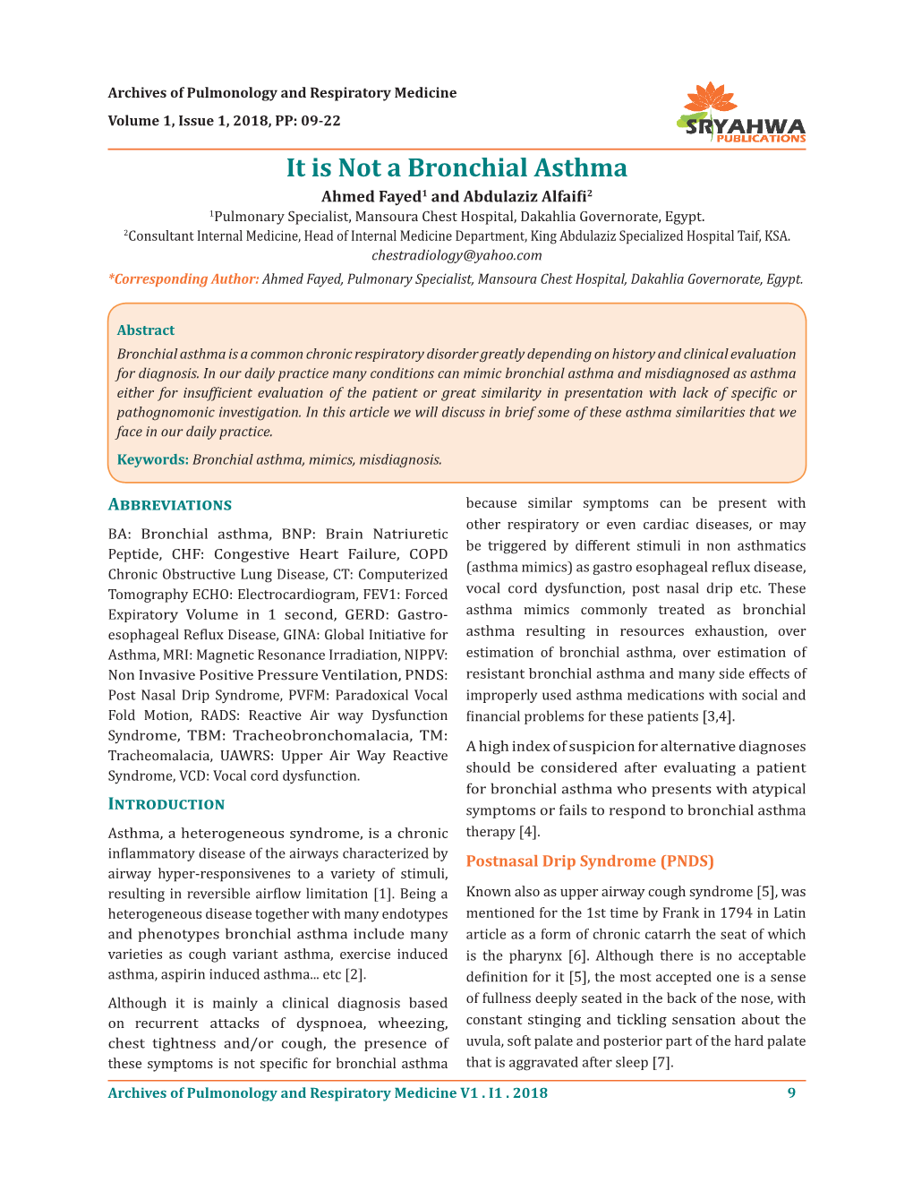 It Is Not a Bronchial Asthma