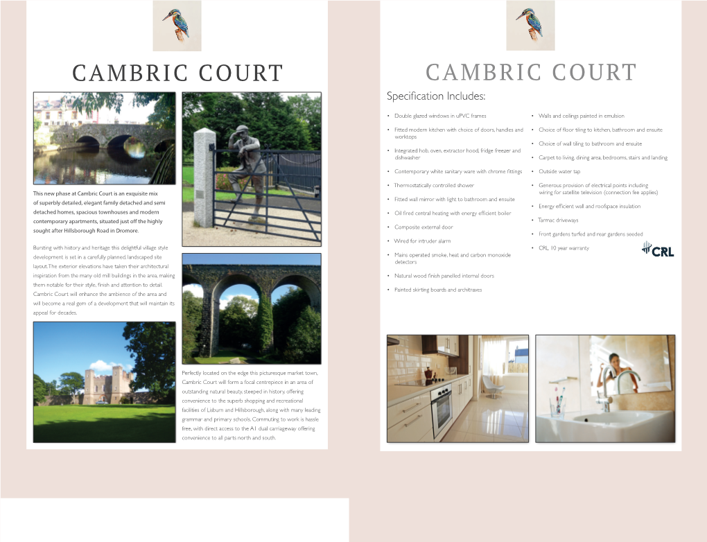 CAMBRIC COURT CAMBRIC COURT Specification Includes
