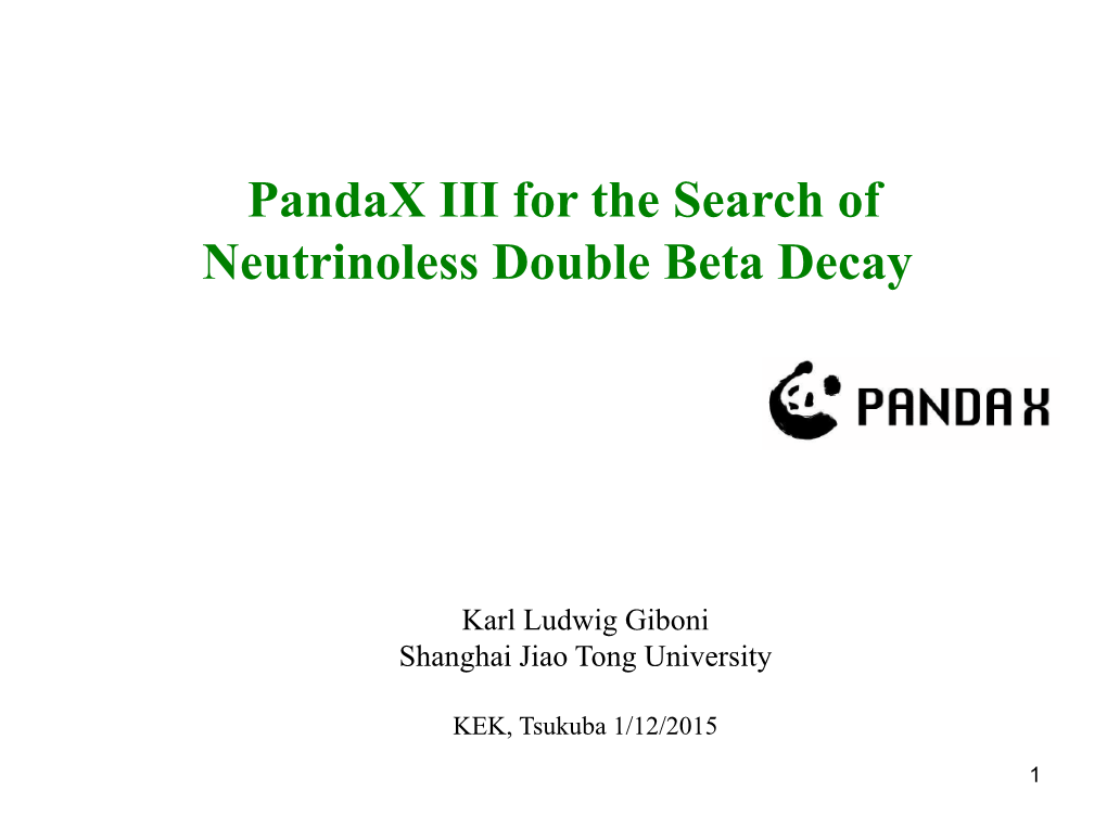 Pandax III for the Search of Neutrinoless Double Beta Decay