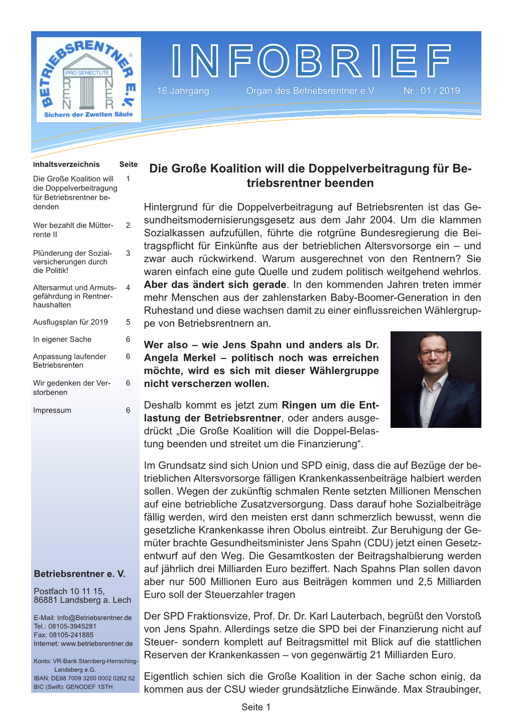 Infobrief 1 / 2019