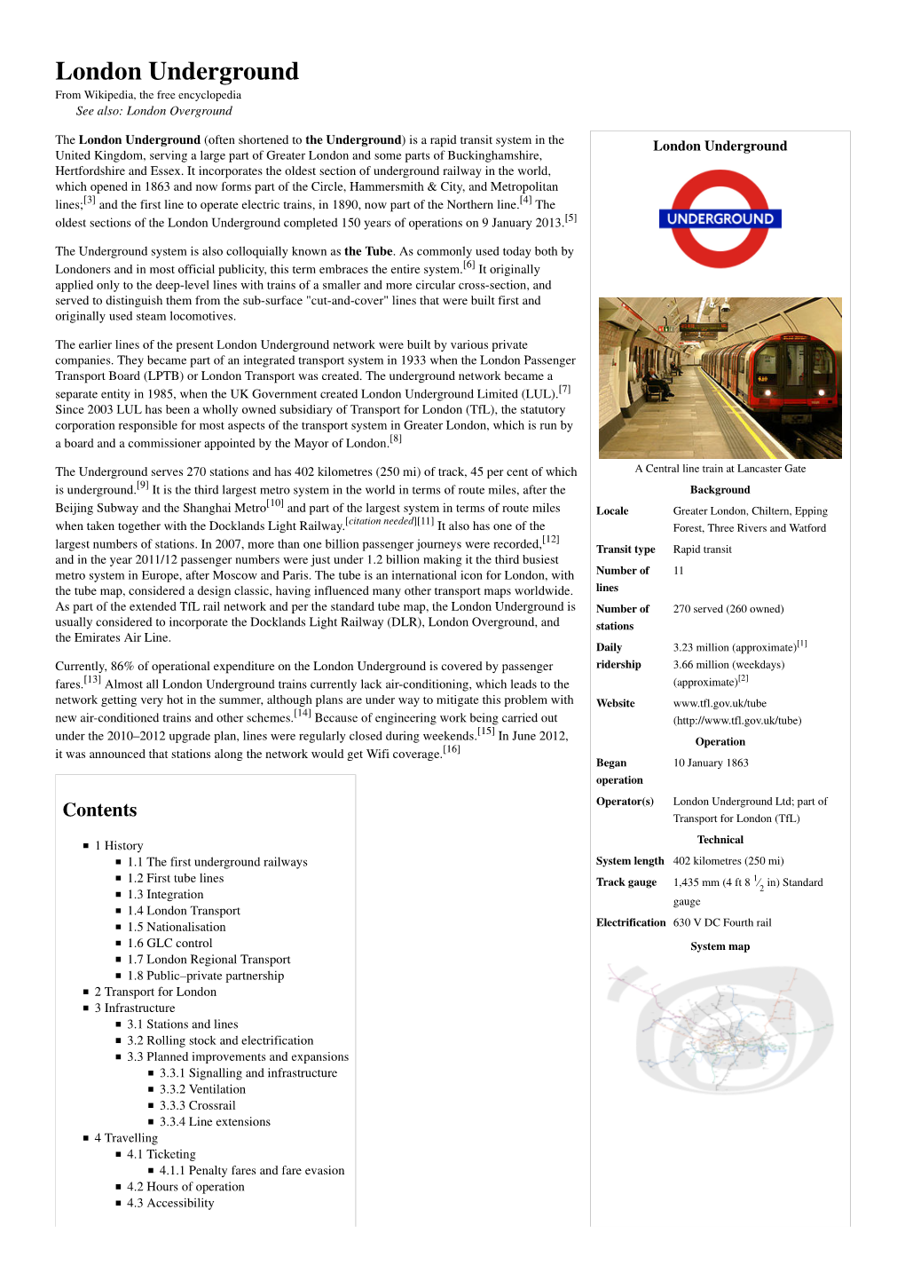 London Underground from Wikipedia, the Free Encyclopedia See Also: London Overground