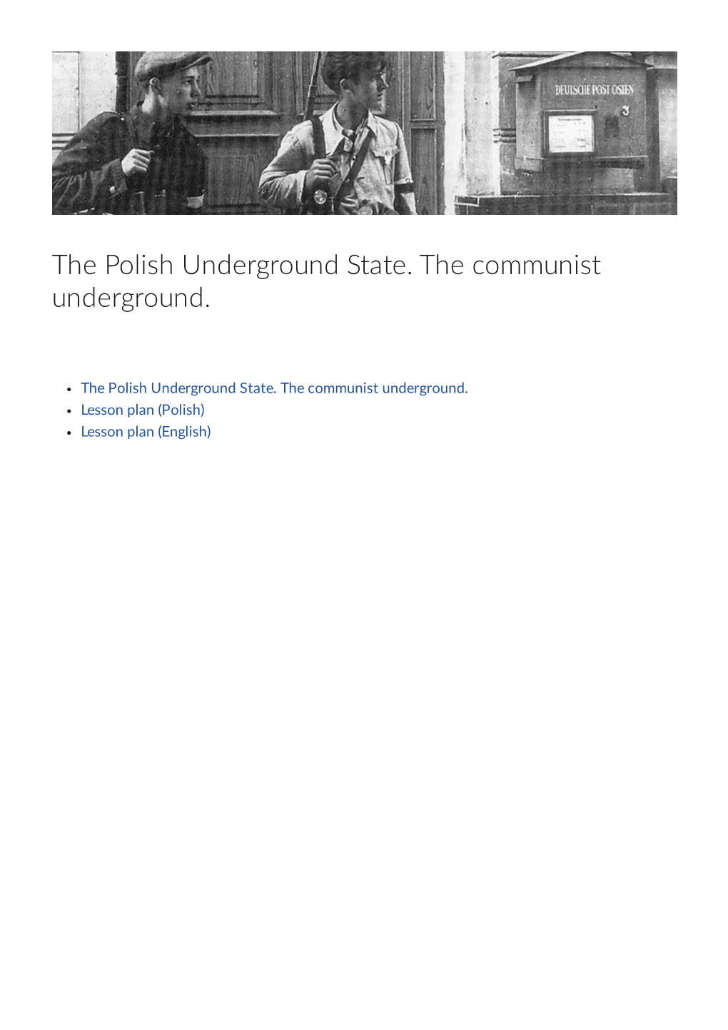 The Polish Underground State. the Communist Underground